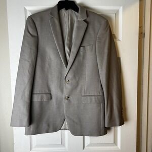 Ralph Ralph Lauren 40R Tan Silk Wool Houndstooth Sport Coat Blazer Jacket